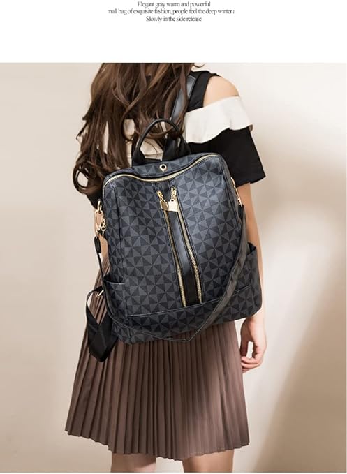 A Mochilas para Mujer,Bolsa Tipo Mochila para Dama, 2 Piezas Mochilas Antirrobo para Mujer,Mochila de Moda Casual,Gran Capacidad Mochila de Viaje,El Regalo Perfecto para Mujeres y Chicas.
