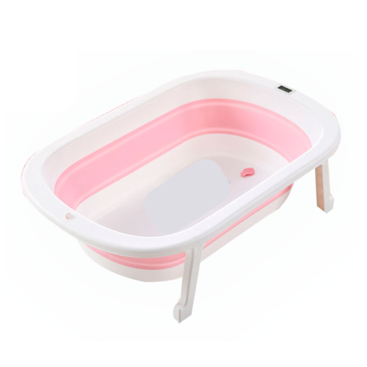 Bañera Tina de baño para bebé plegable y portátil con termómetro de agua  Color Rosa