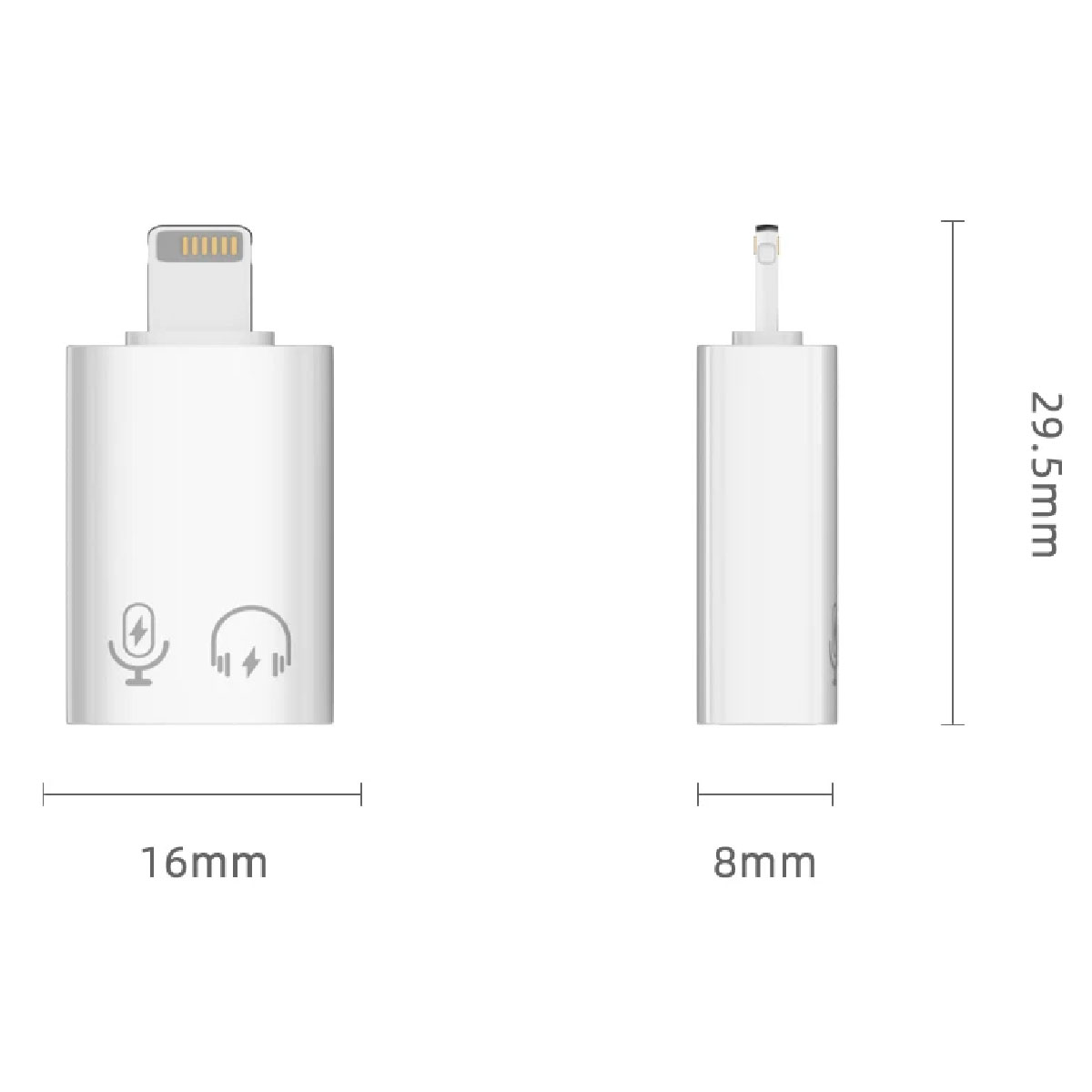Adaptador OTG USB Lightning para iPhone iPad Blanco.