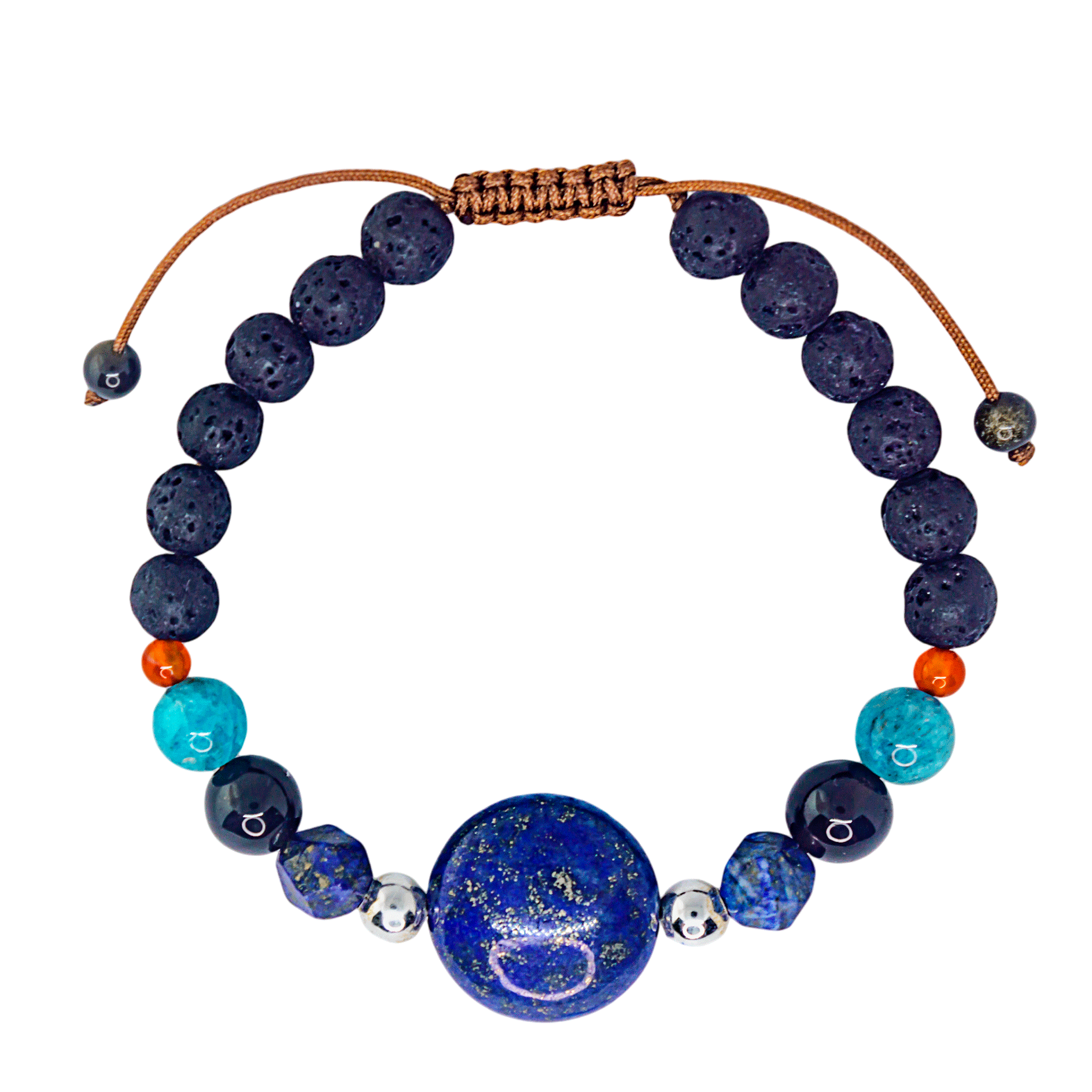 Pulsera Alta Protección contra Vampiros Energéticos Lapislázuli y Cornalina