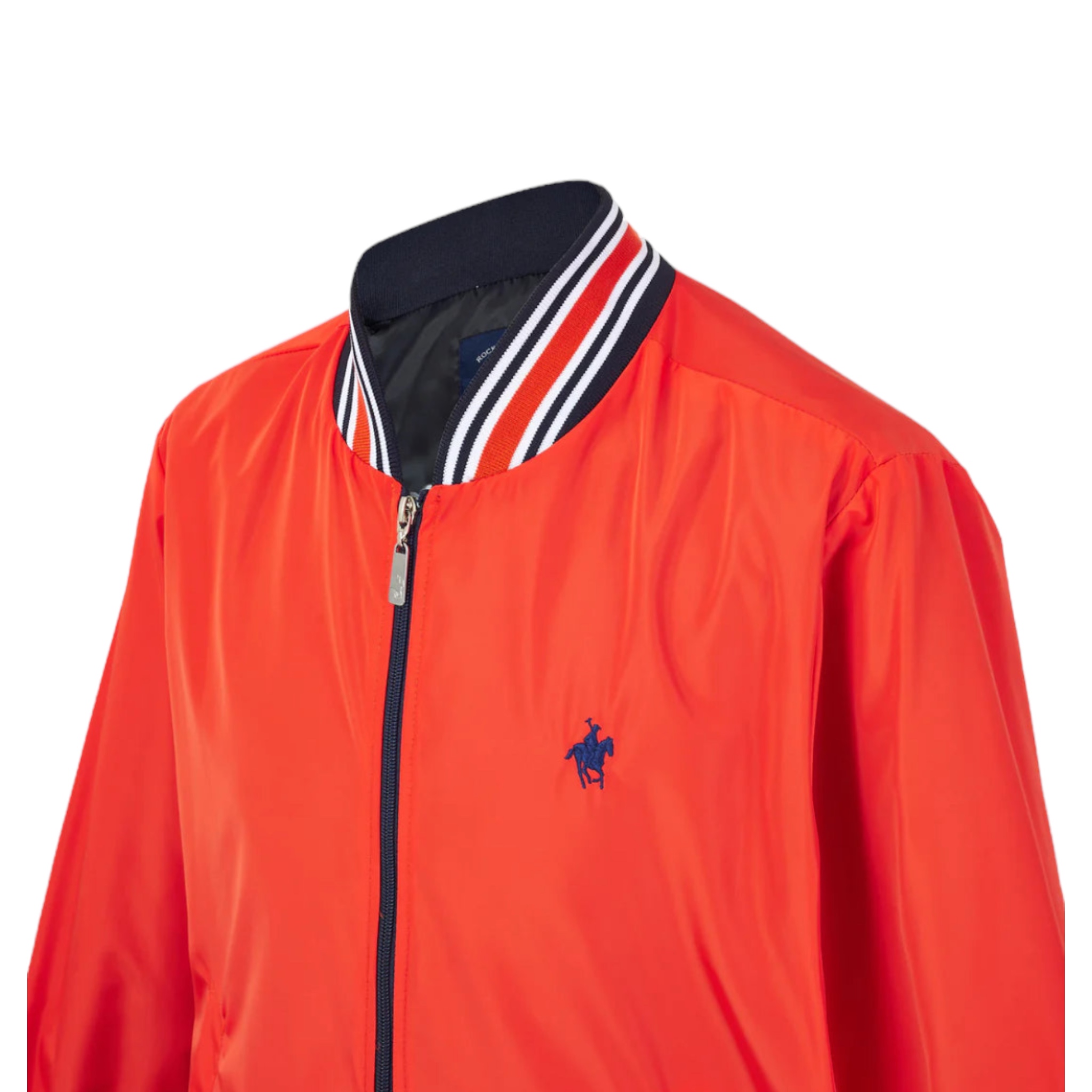 Chamarra Bomber Naranja Para Caballero Polo Team.