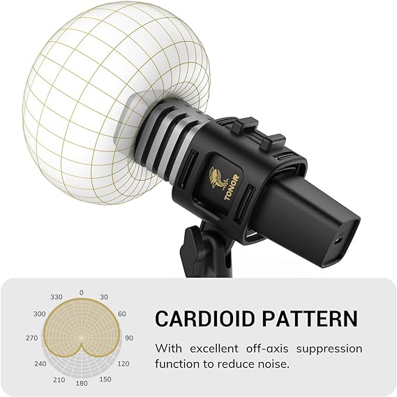 Micrófono USB, TONOR condensador cardioide para computadora con soporte de trípode, filtro pop, soporte de choque para juegos, transmisión, podcasting, YouTube, voz en off, Twitch, compatible con computadora de escritorio portátil, TC30.