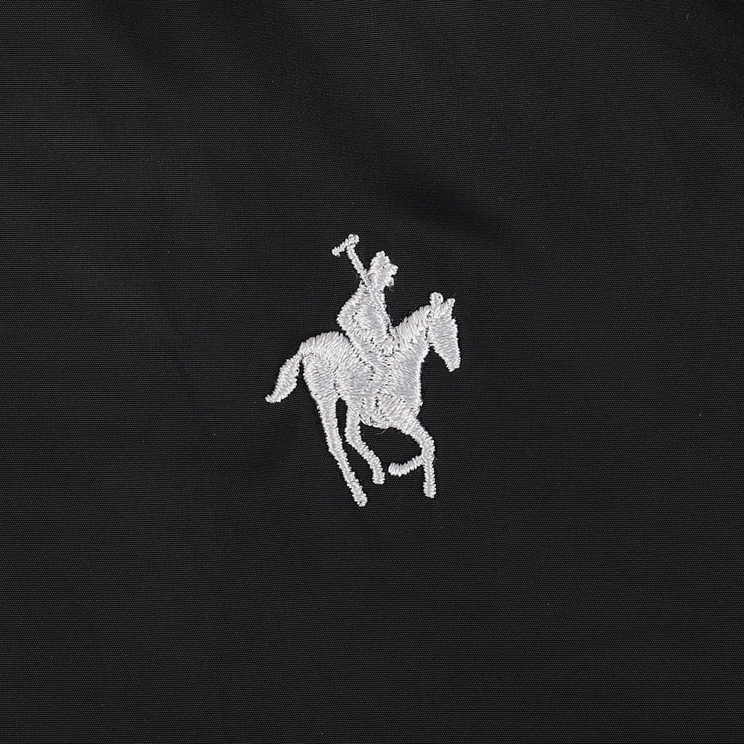 Chamarra Poliéster Fino Negro Polo Team.