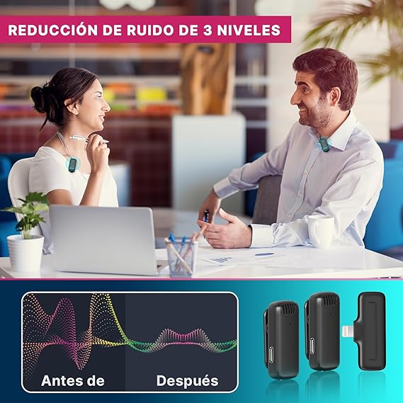 ULANZI J12 Micrófono inalámbrico de Solapa para iPhone iPad, 2-en-1 Plug-Play Mic con Estuche de Carga para el teléfono de grabación de vídeo Entrevista Youtubers Vloggers, 65ft Rango de transmisión.