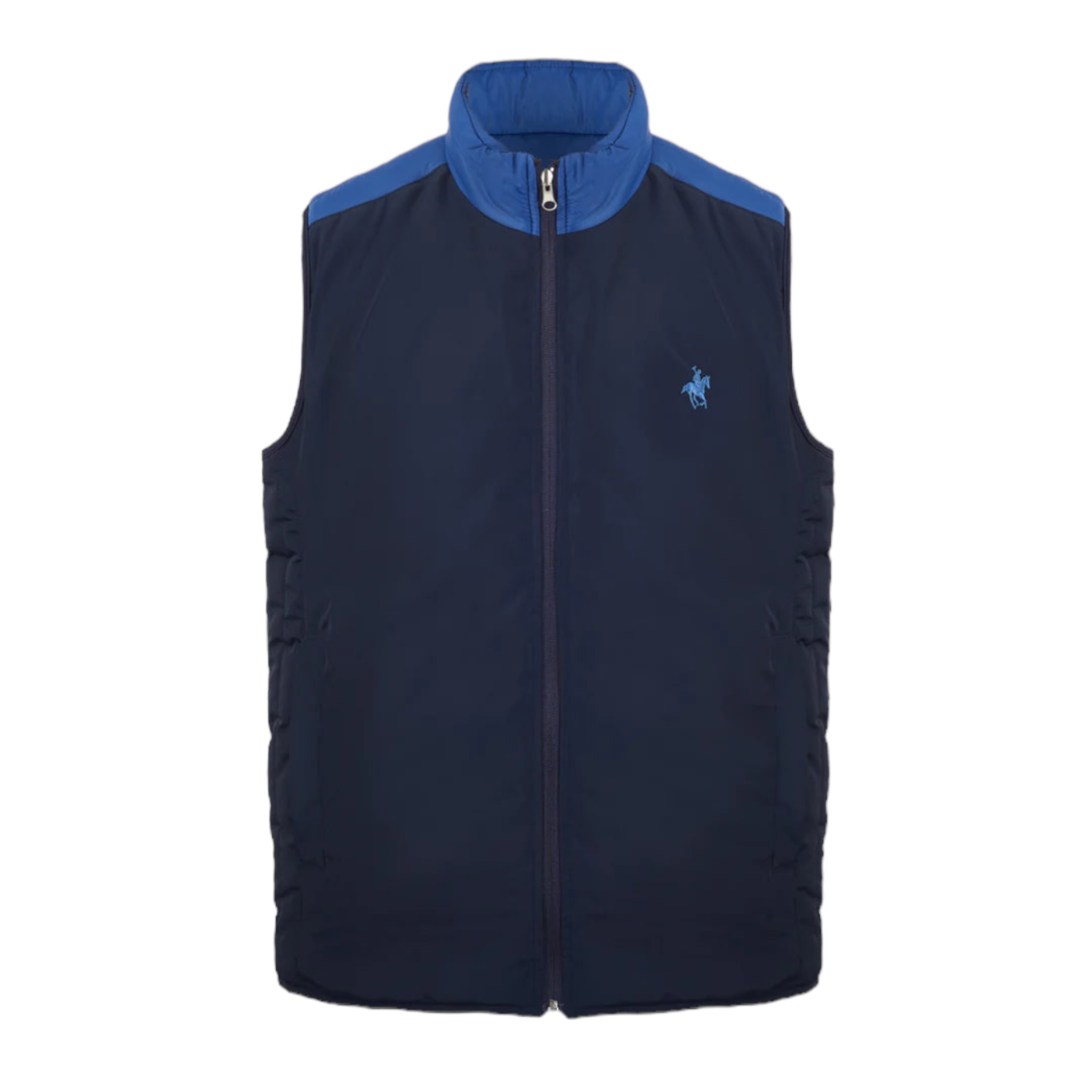 Chaleco Doble Vista Azul Acero Polo Team.