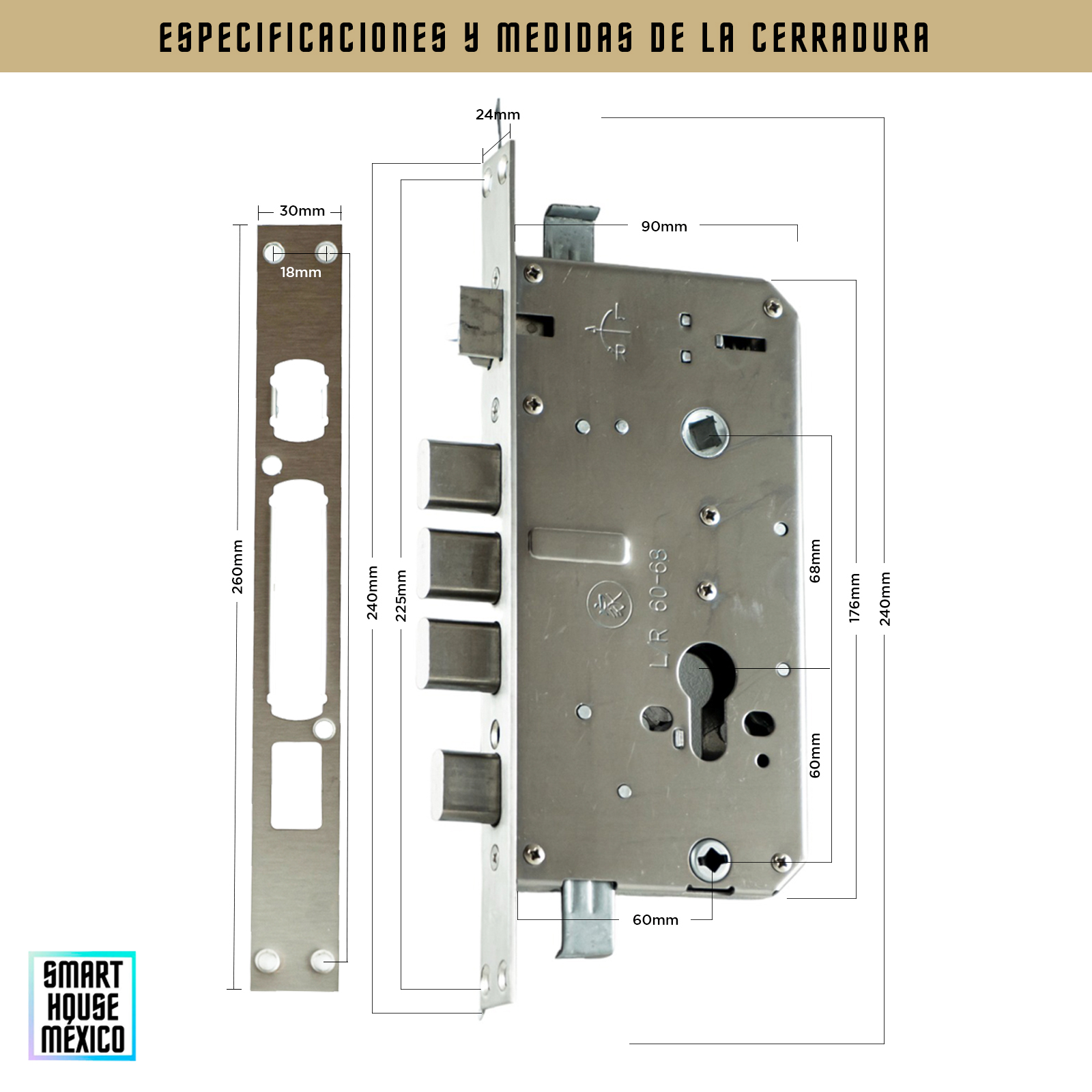 Cerradura Electrónica Inteligente Wifi De Seguridad. Con Timbre y 5 Métodos De Apertura. Modelo: Quantum (gris)