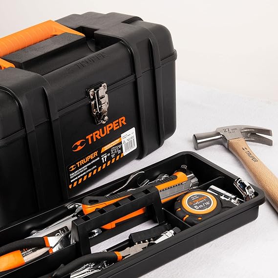 Truper CHP-17X, Caja plástica para herramientas, industrial, 17".