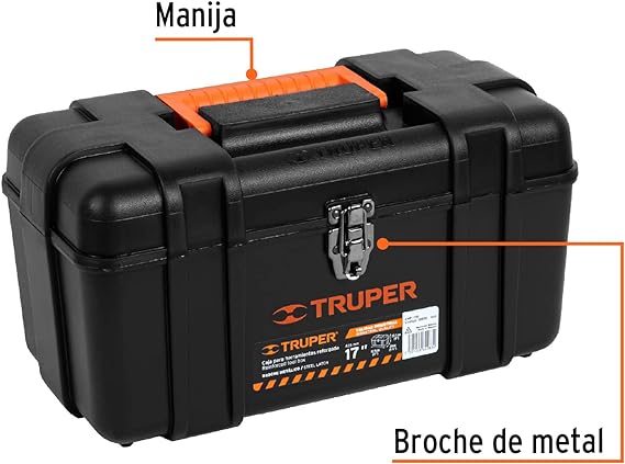 Truper CHP-17X, Caja plástica para herramientas, industrial, 17".