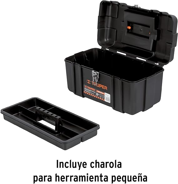 Truper CHP-17X, Caja plástica para herramientas, industrial, 17".