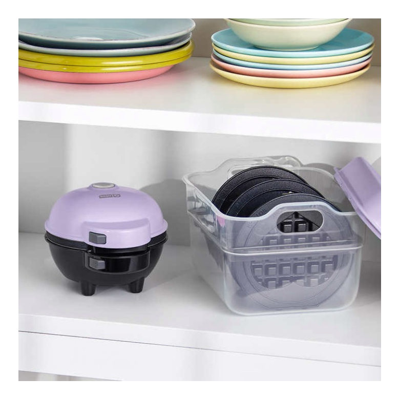 Mini Wafflera Dash 7 Placas Intercambiables + Estuche Almace.