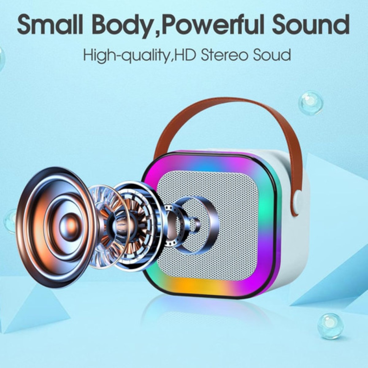 "Altavoz Bluetooth Portátil Máquina Karaoke Con 2 Micrófonos Azul Acero "