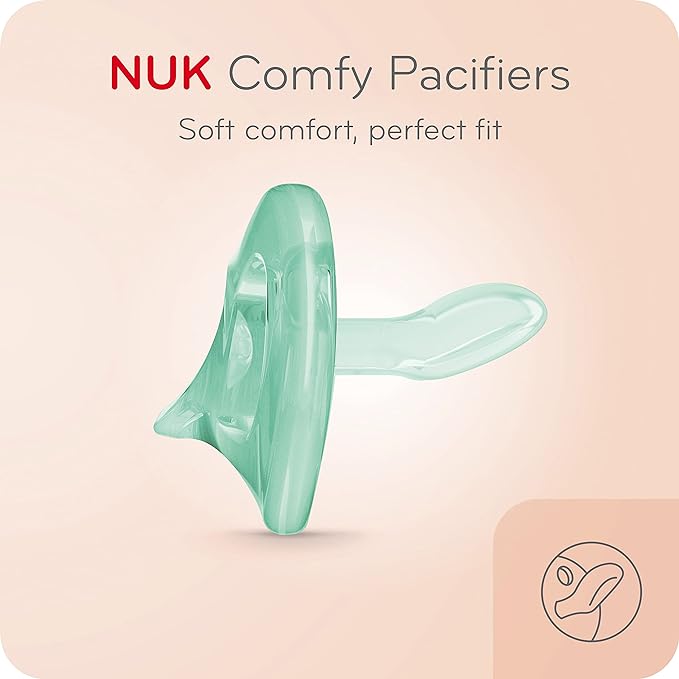 A NUK - Chupetes de ortodoncia cómodos, 0-6 meses, 3 unidades (paquete de 1).