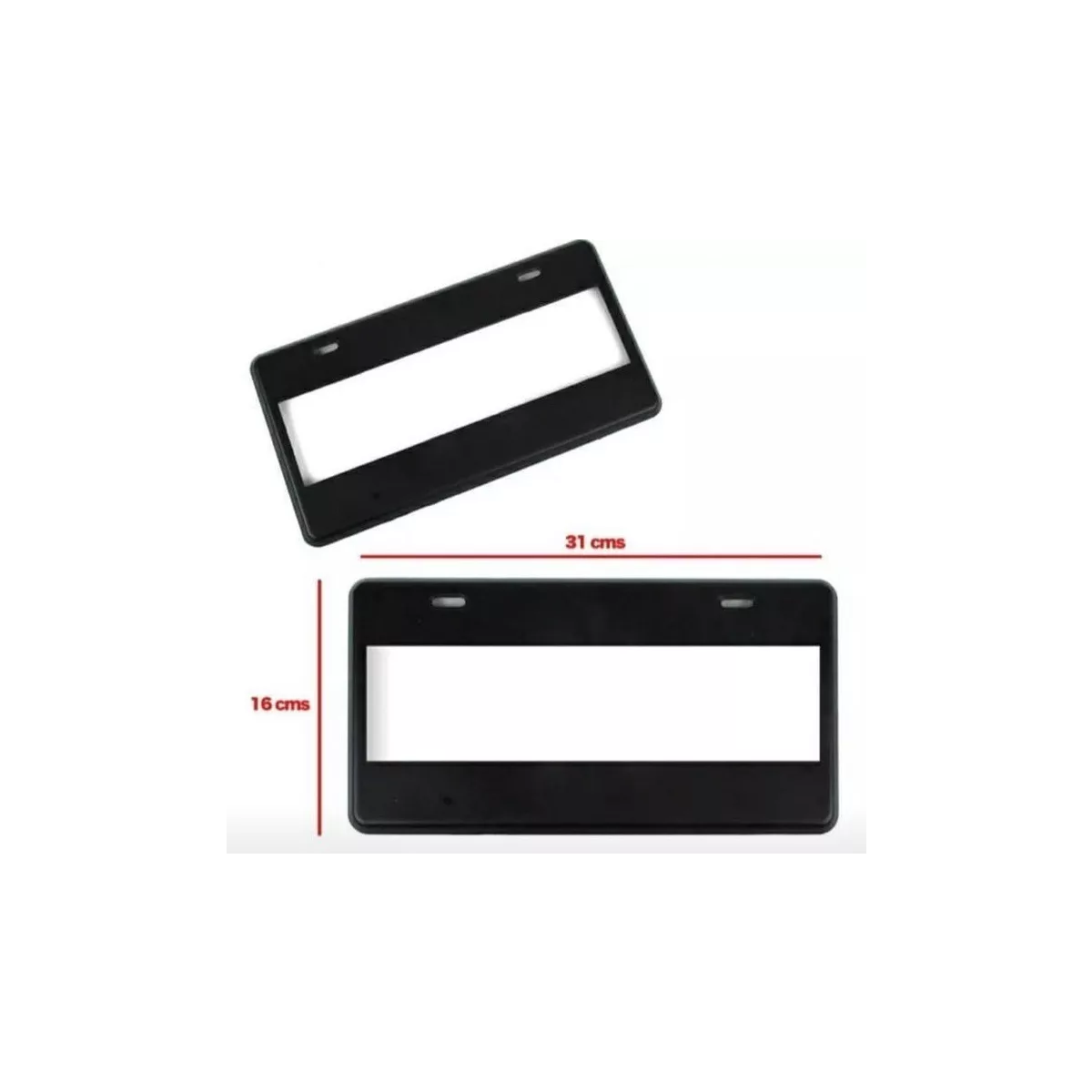 Juego De Porta Placas Tipo Europeo Negro Liso Universal.