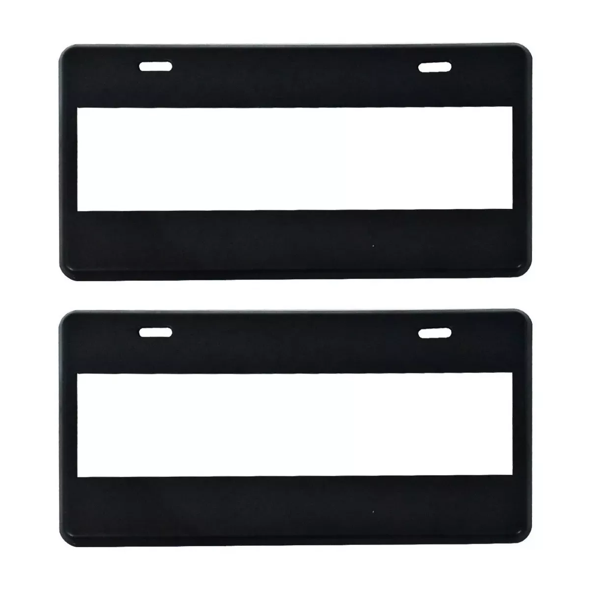 Juego De Porta Placas Tipo Europeo Negro Liso Universal.