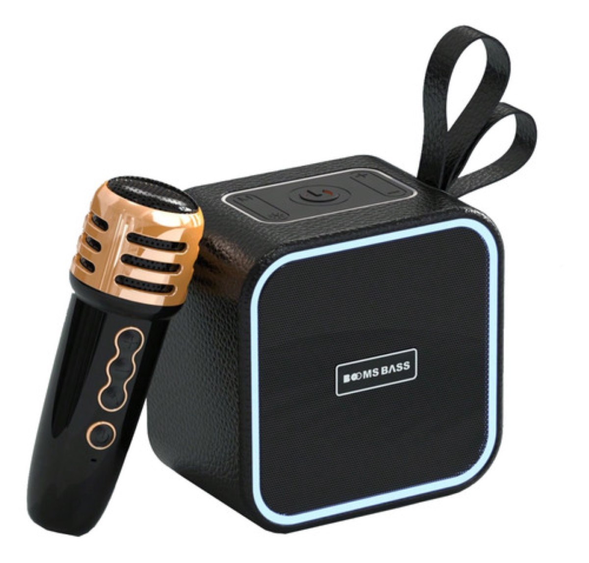 "Bocinas Bluetooth Portatil Recargables Karaoke C/micrófono negro "