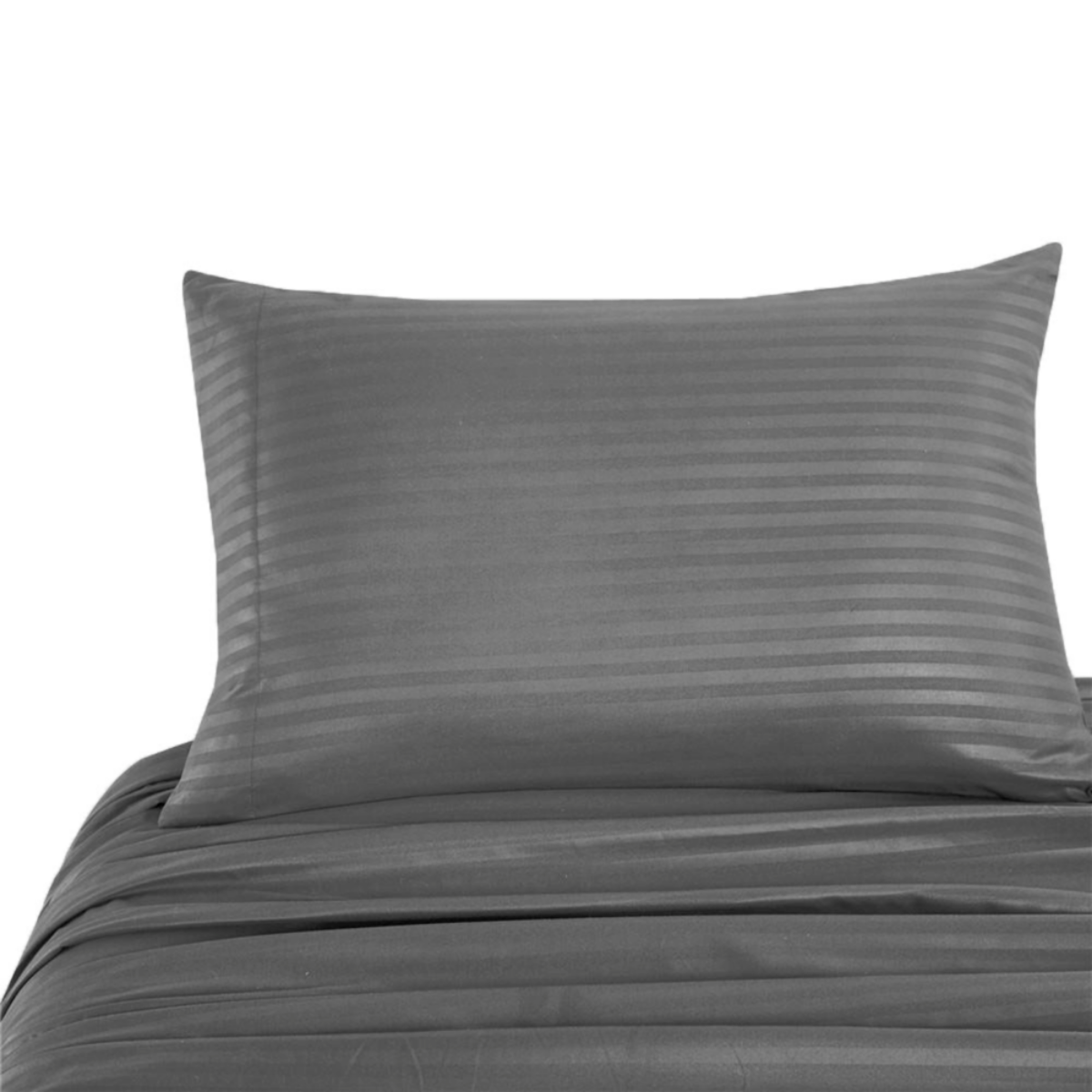 Juego de Sábanas de Microfibra Suave Quetzal -Satinado -Matrimonial -Gris Oxford.