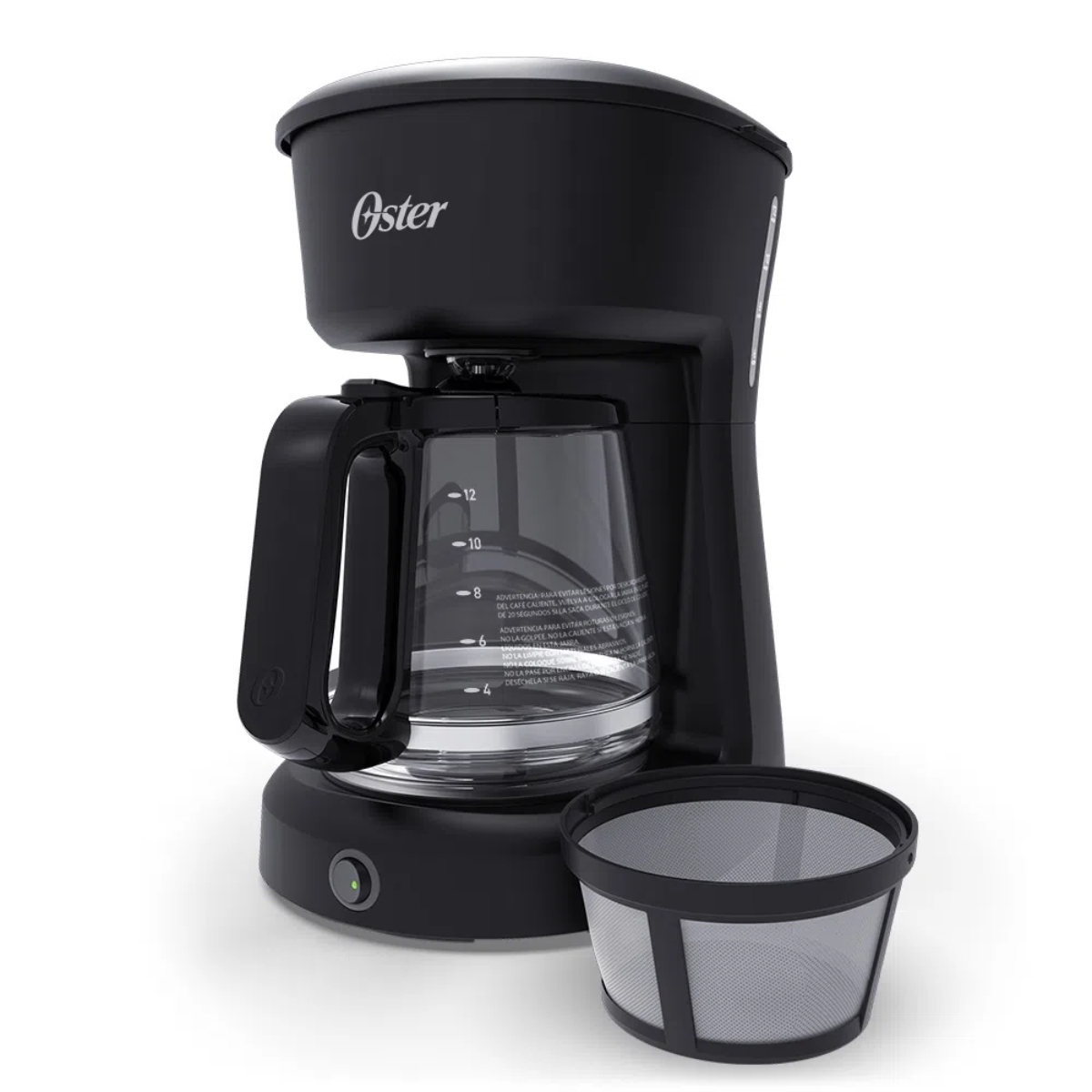 Cafetera Oster 12 Tazas BVSTDCS12B Filtro Permanente Luz Indicadora - Negro.