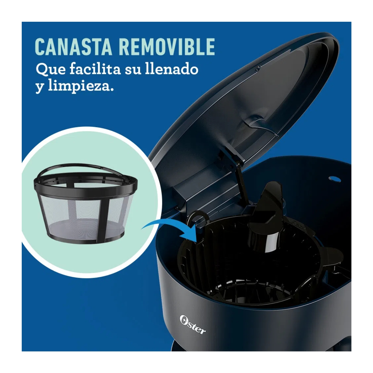 Cafetera Oster 12 Tazas BVSTDCS12B Filtro Permanente Luz Indicadora - Negro.