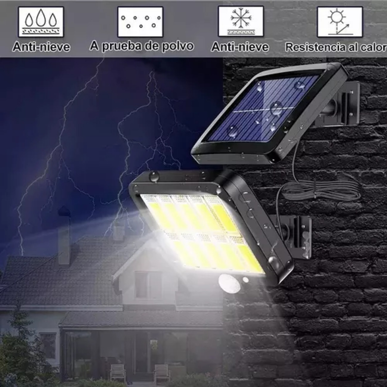 Lámpara Solar Exterior Luz Impermeable 160 led 3 Modos+remoto