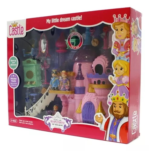 Castillo De Princesa Casa De Juguetes Con Muebles Luz Sonido.