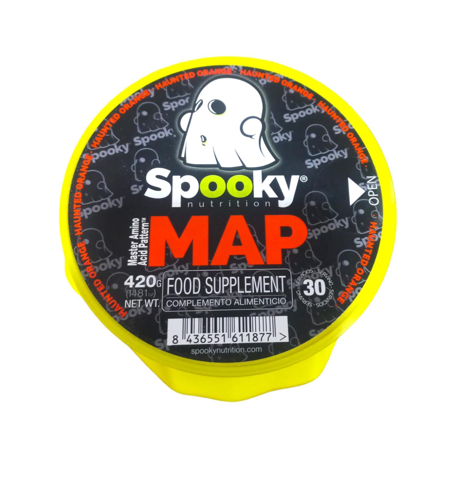 Aminoacido Spooky Map Nutrition 420gr 30 serv Naranja.