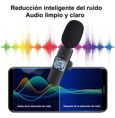 2pcs Micrófono Lavalier Inalámbrico Para iPhone iPad Android