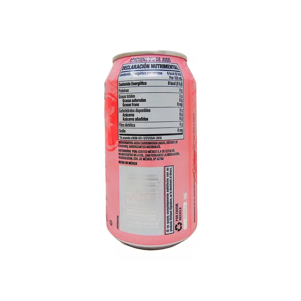 Agua Gasificada Sabor Toronja Kirkland 6 Piezas.