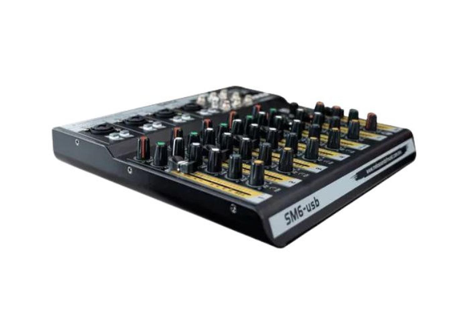 Mezcladora Sm6usb Melo 4 canales 1 estereo c/ efectos, Usb y Bluetooth.