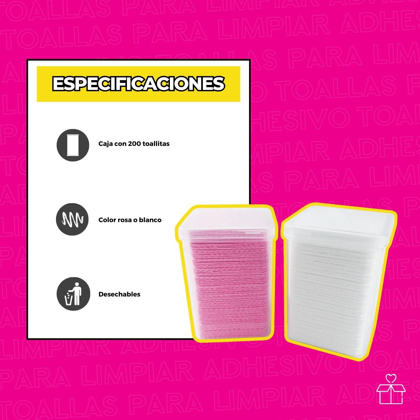 200pzs De Toallas Para Limpiar Adhesivo Extensiones Pestañas.