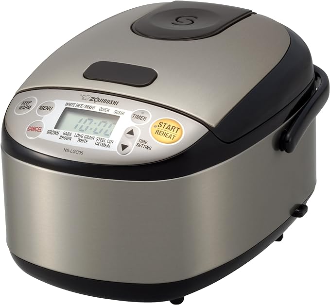 Zojirushi ns-lgc05 X B Micom Arrocera y calentador, acero negro.