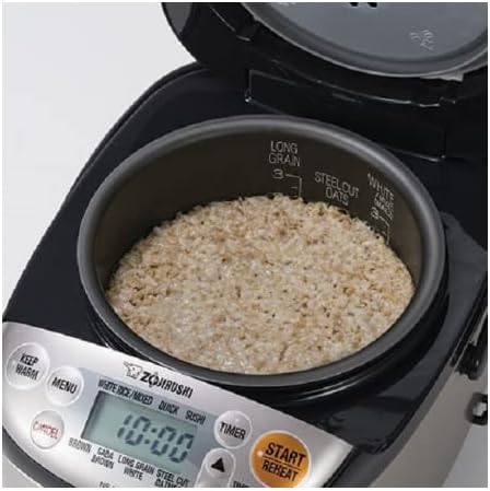 Zojirushi ns-lgc05 X B Micom Arrocera y calentador, acero negro.