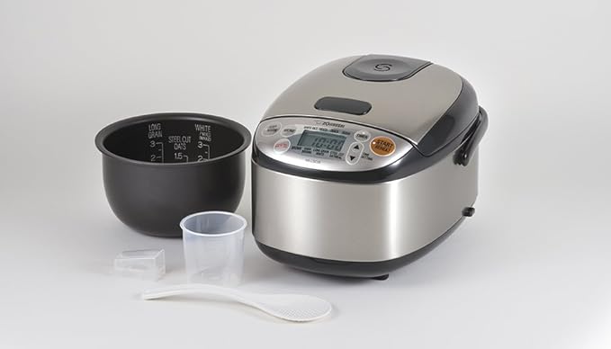 Zojirushi ns-lgc05 X B Micom Arrocera y calentador, acero negro.