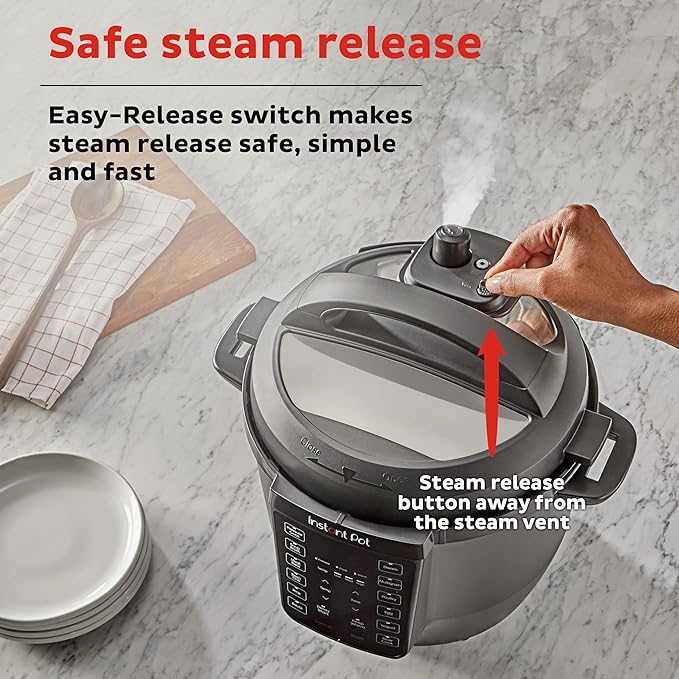 Instant Pot RIO, 7 en 1, olla de presión, olla de cocción lenta, olla de arroz, vaporizador, salteado, yogur y calentador, incluye aplicación con más de 800 recetas, 6 cuartos de galón.