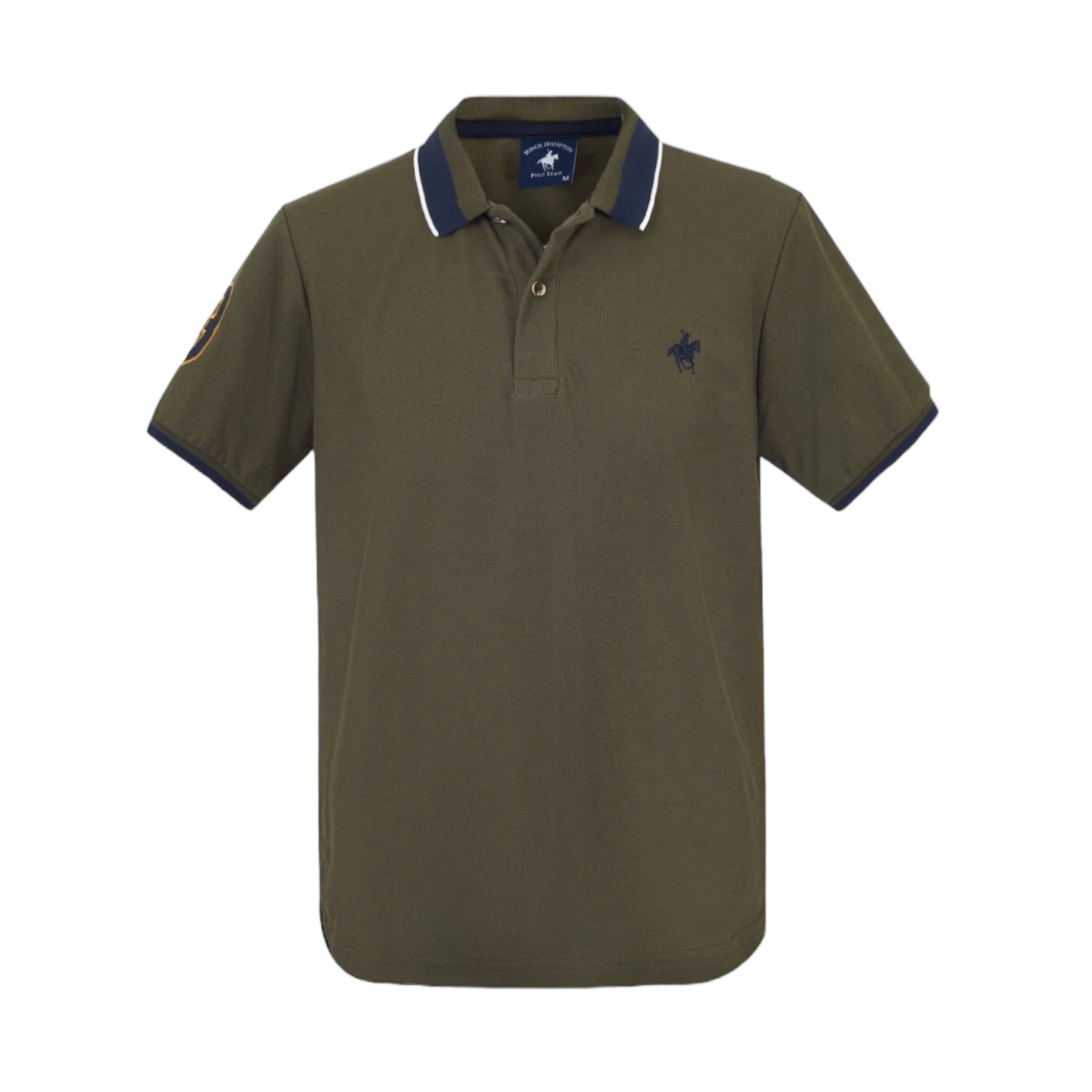 Playera Polo Olivo Bordado Polo Team.