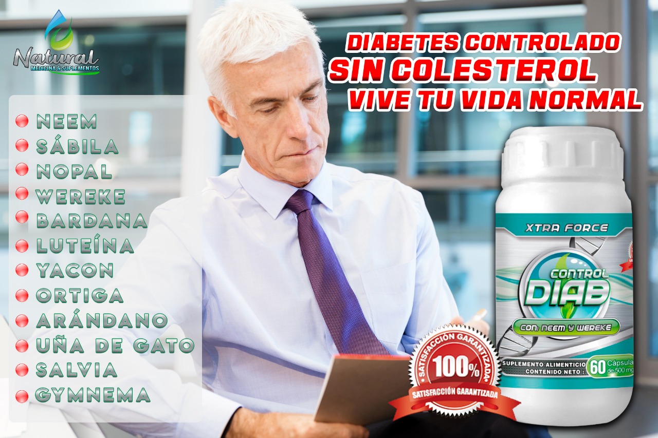 Control Diab es un Suplemento y Antioxidante, que contiene Ingredientes Naturales, ayuda a Refuerzo Cardiovascular y Diabetes sin problemas, Multivitaminico hombre 60 Cápsulas.