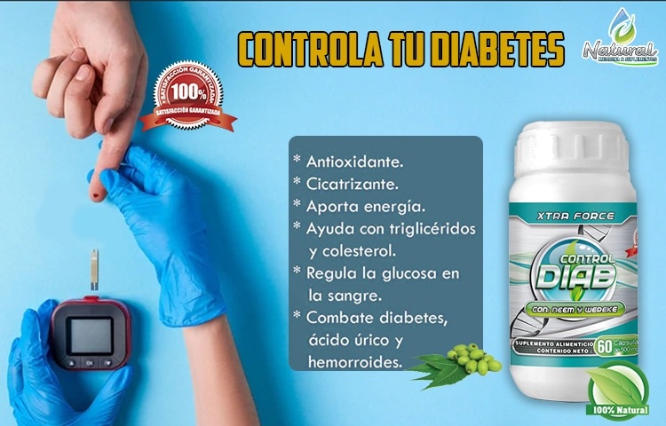 Control Diab es un Suplemento y Antioxidante, que contiene Ingredientes Naturales, ayuda a Refuerzo Cardiovascular y Diabetes sin problemas, Multivitaminico hombre 60 Cápsulas.