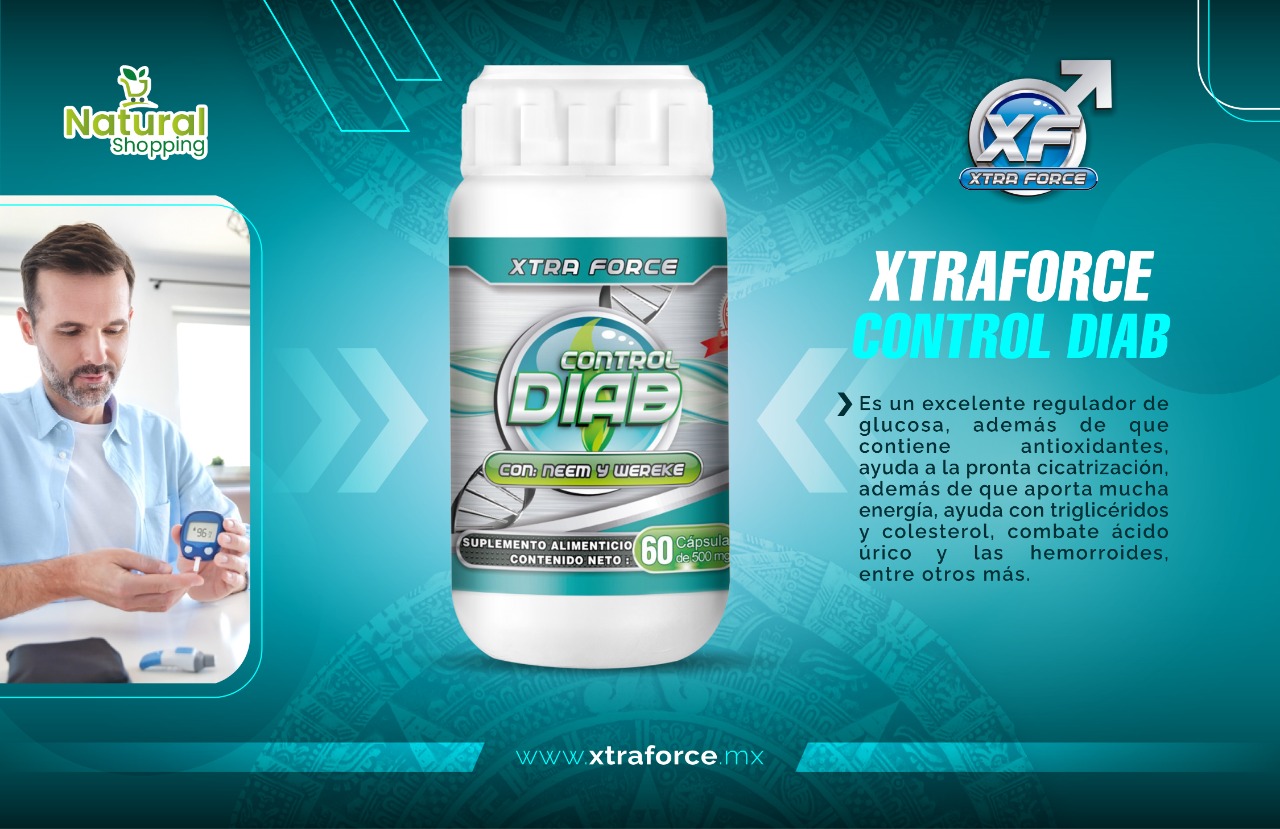 Control Diab es un Suplemento y Antioxidante, que contiene Ingredientes Naturales, ayuda a Refuerzo Cardiovascular y Diabetes sin problemas, Multivitaminico hombre 60 Cápsulas.