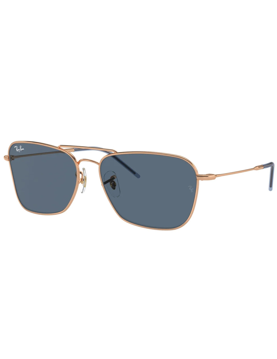Lentes de sol Ray Ban RB0102s 9202/3A Caravan Reverse Blue Rose Gold