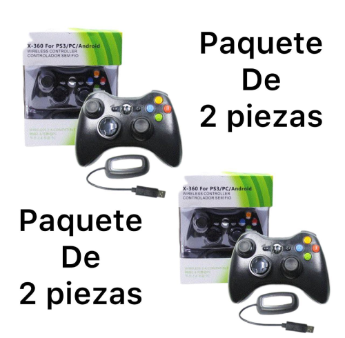 Paquete 2 Piezas De Control Compatible con Xbox 360 Color Negro