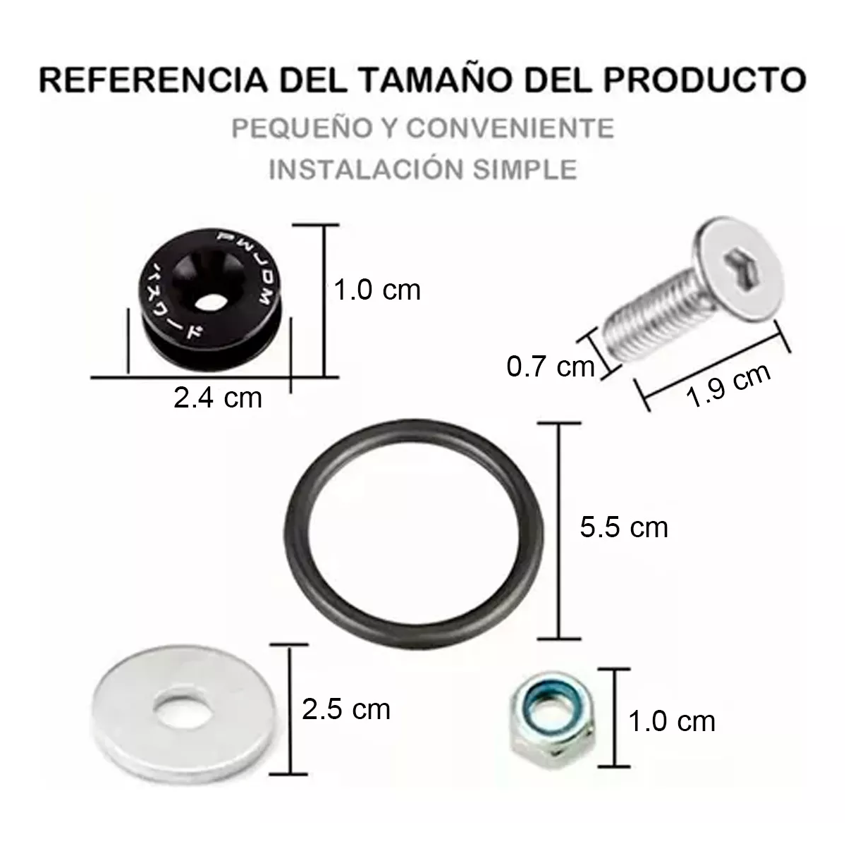 Sujetadores Facia Plano Tornillo Liga Bumper Fastener Plateado.