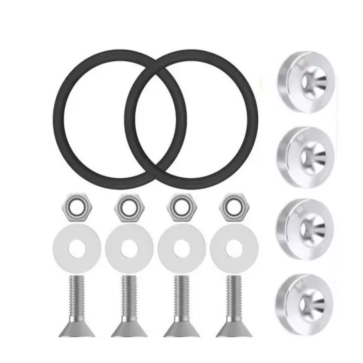 Sujetadores Facia Plano Tornillo Liga Bumper Fastener Plateado.