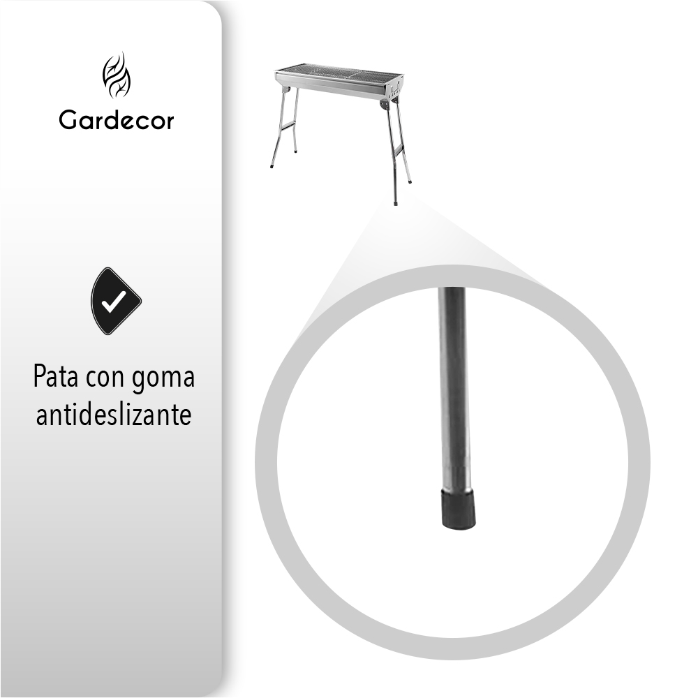 ASADOR PORTÁTIL PLEGABLE COLOR GRIS 73X33X70 CM.