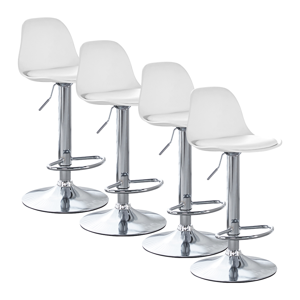 SET DE 4 BANCOS TIPO EAMES COLOR BLACO.