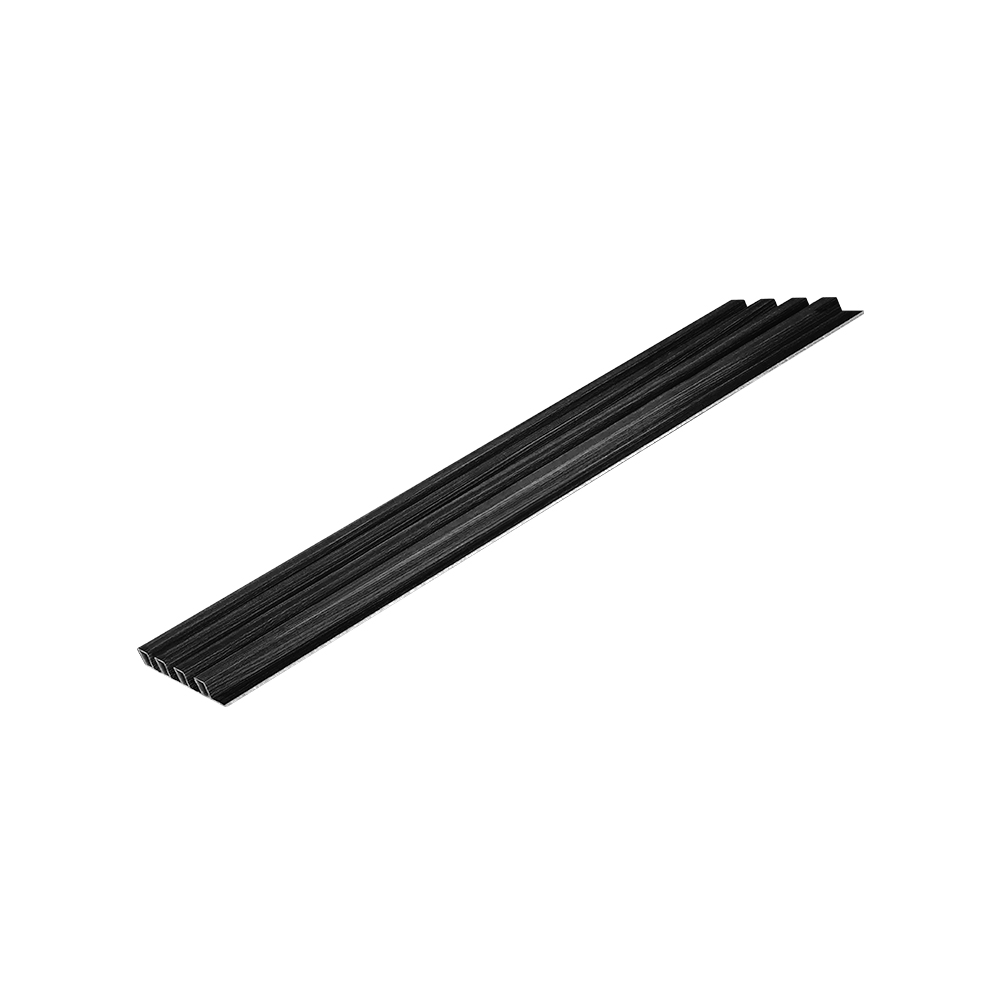 LAMBRIN DECORATIVO PREMIUM 3.4 M² 10 PZAS ESTILO MADERA COLOR NEGRO .