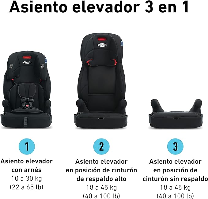 A Graco Asiento de coche Tranzitions 3 en 1 Harness Booster Proof