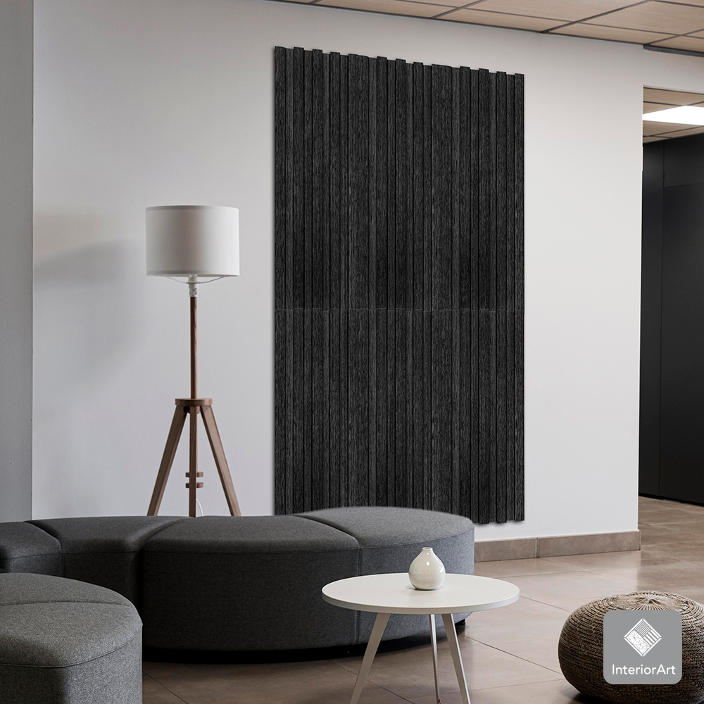 LAMBRIN DECORATIVO PREMIUM 3.4 M² 10 PZAS ESTILO MADERA COLOR NEGRO .