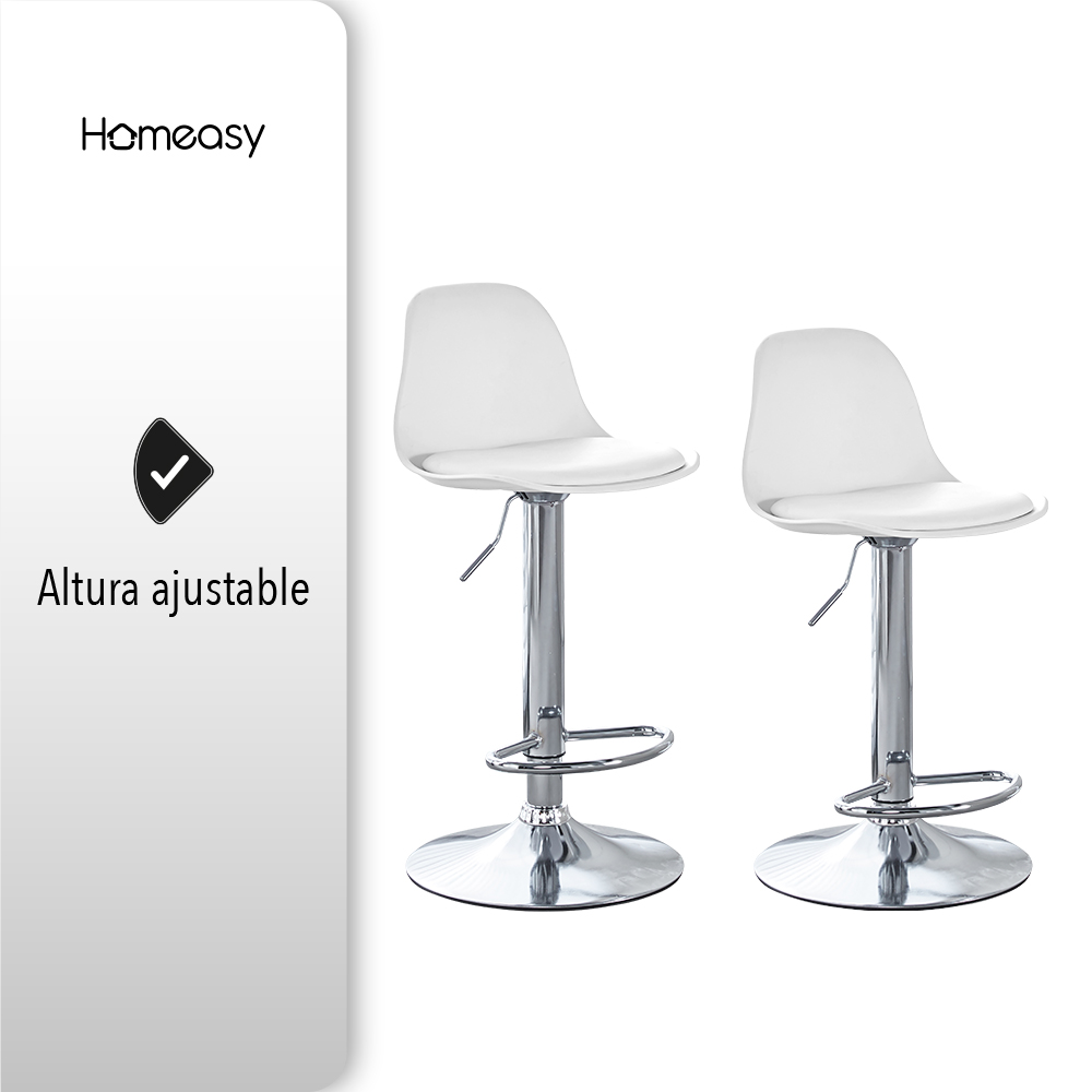 SET DE 4 BANCOS TIPO EAMES COLOR BLACO.
