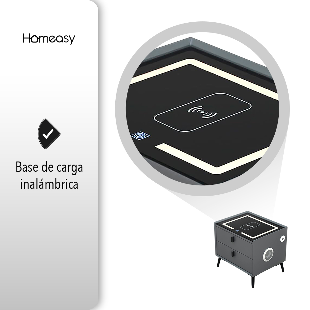 BURÓ CON CARGA INTELIGENTE COLOR GRIS OSCURO.