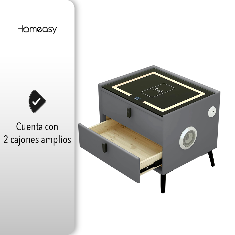 BURÓ CON CARGA INTELIGENTE COLOR GRIS OSCURO.