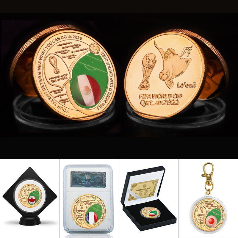 Moneda Conmemorativa Mundial Catar Qatar 2022 .